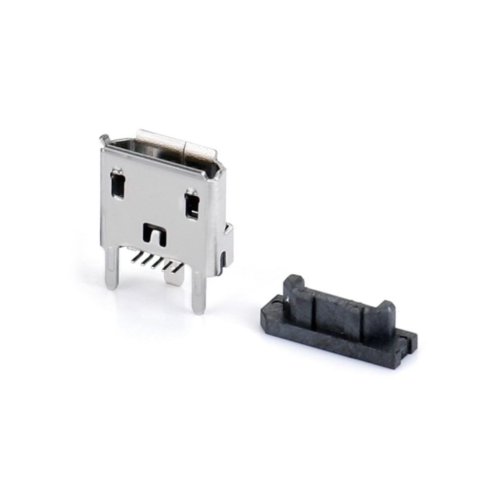 04BL-8138   Micro USB 5F 180度立贴 三脚DIP有卷边 L6.3