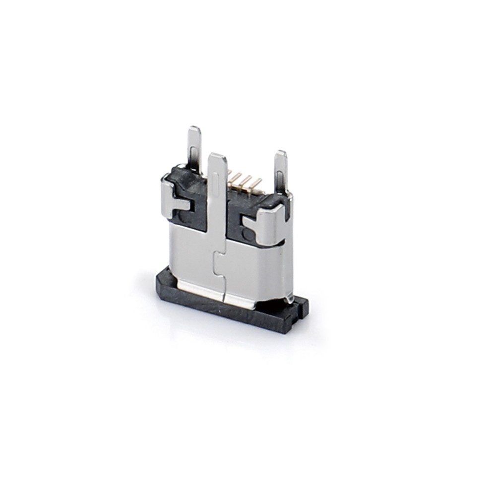 04BL-8138   Micro USB 5F 180度立贴 三脚DIP有卷边 L6.3