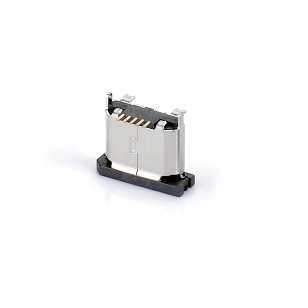 04BL-8140   Micro USB 5F B型 180度立贴 两插两贴 单铆合有卷边