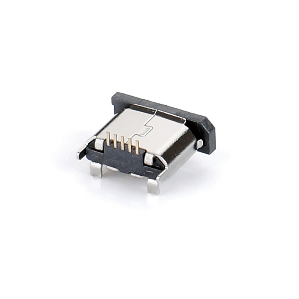 04BL-8140   Micro USB 5F B型 180度立贴 两插两贴 单铆合有卷边