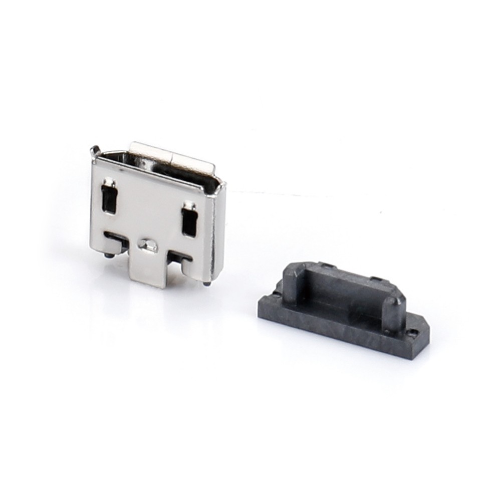 04BL-8142-N   Micro USB 5F B型 180度立贴 三脚DIP有柱无卷边