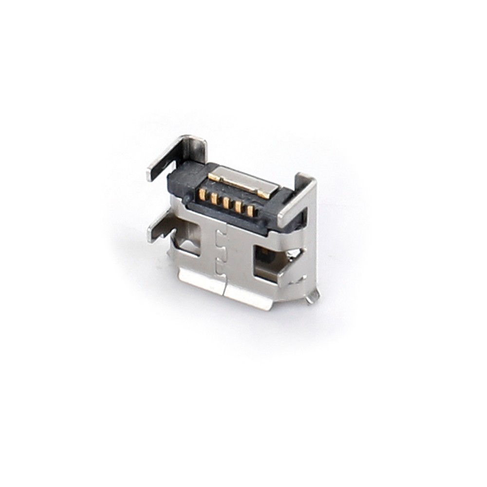 04BO-1832   Micro USB 5F SMT B型四脚插板7.15前脚1.6后脚1.95 短针有柱有卷边