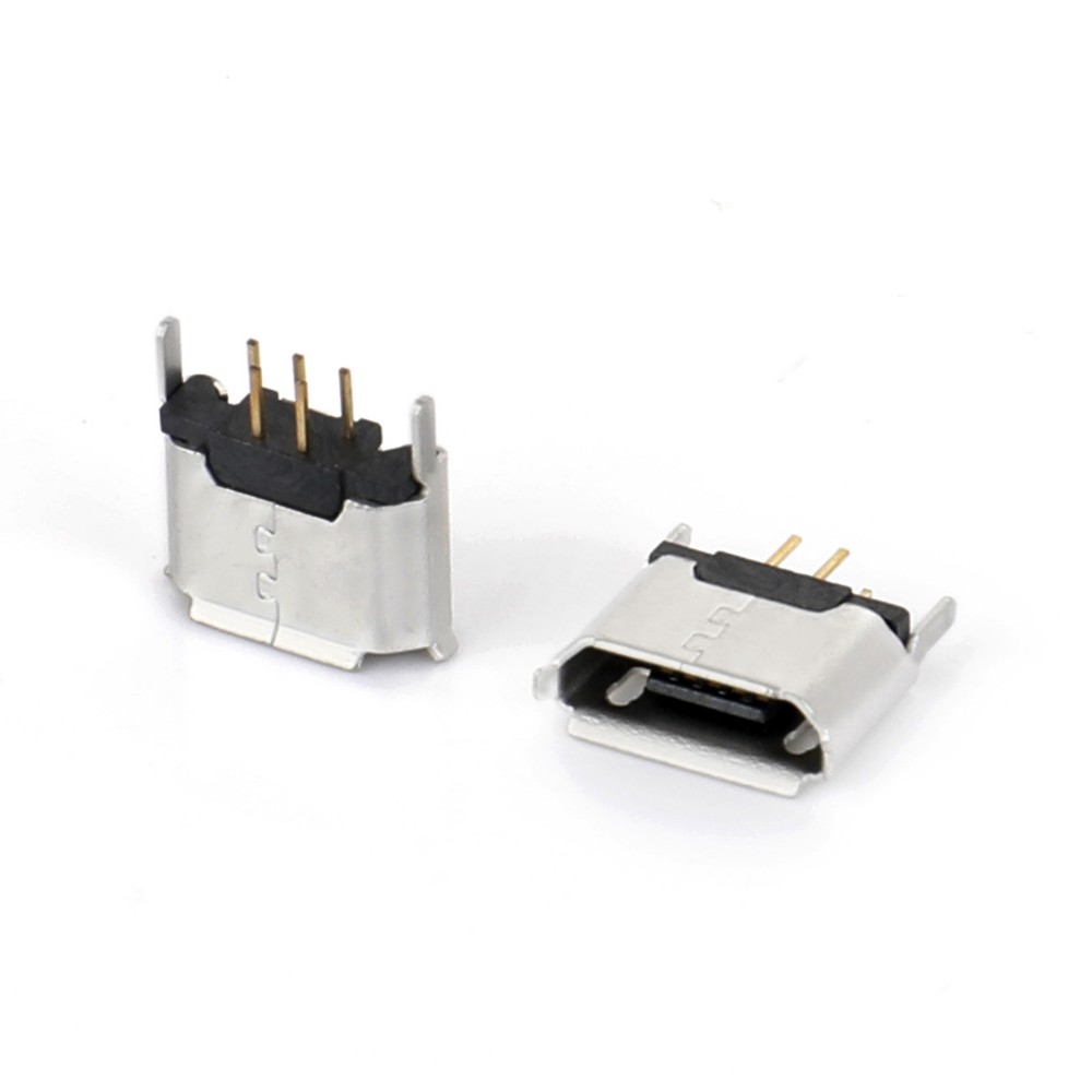 04BS-8125   Micro USB 5F B型 180度立插 脚高2.0mm 有卷边