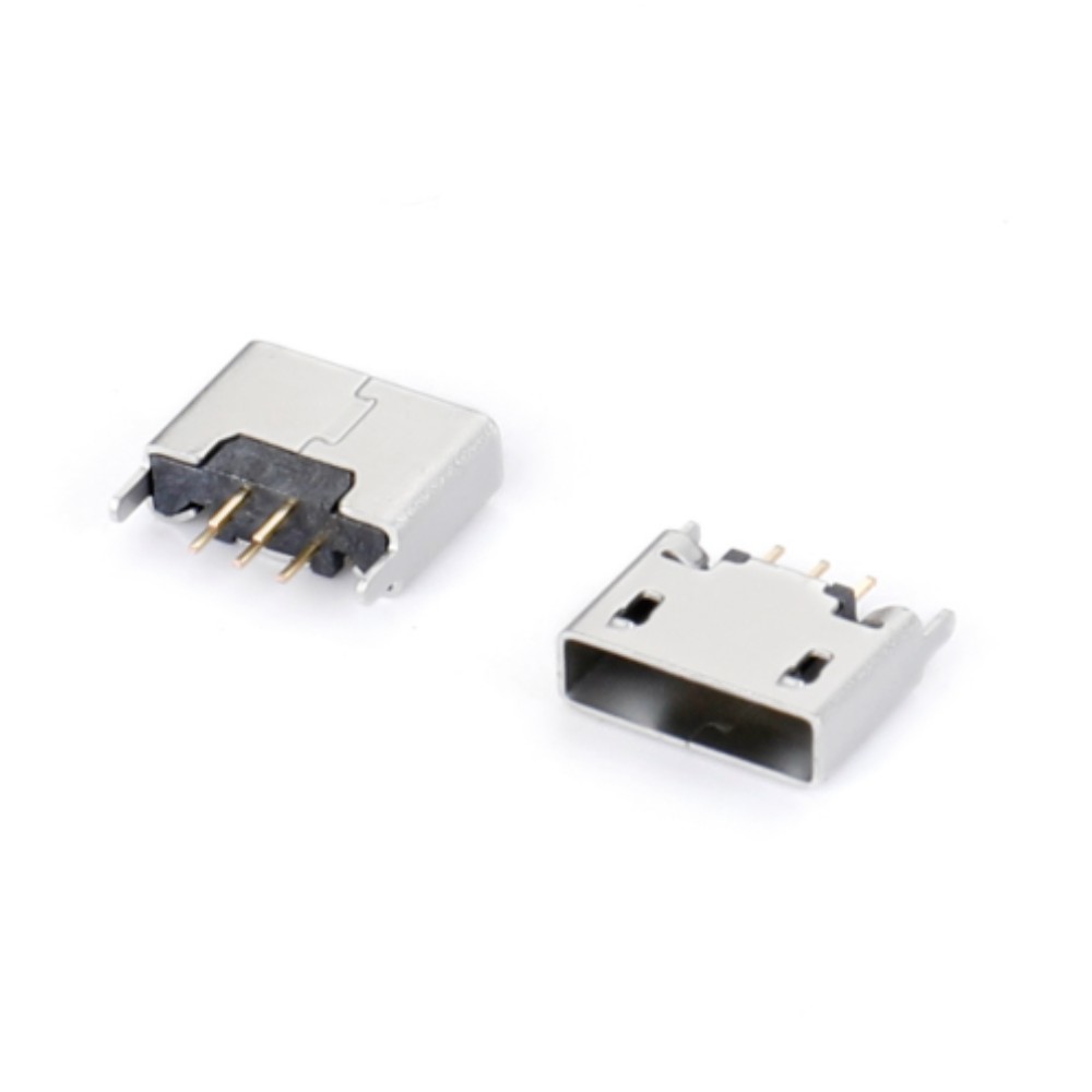 04OS-1838-N   Micro USB 5F AB型 180度插板脚长1.5无卷边