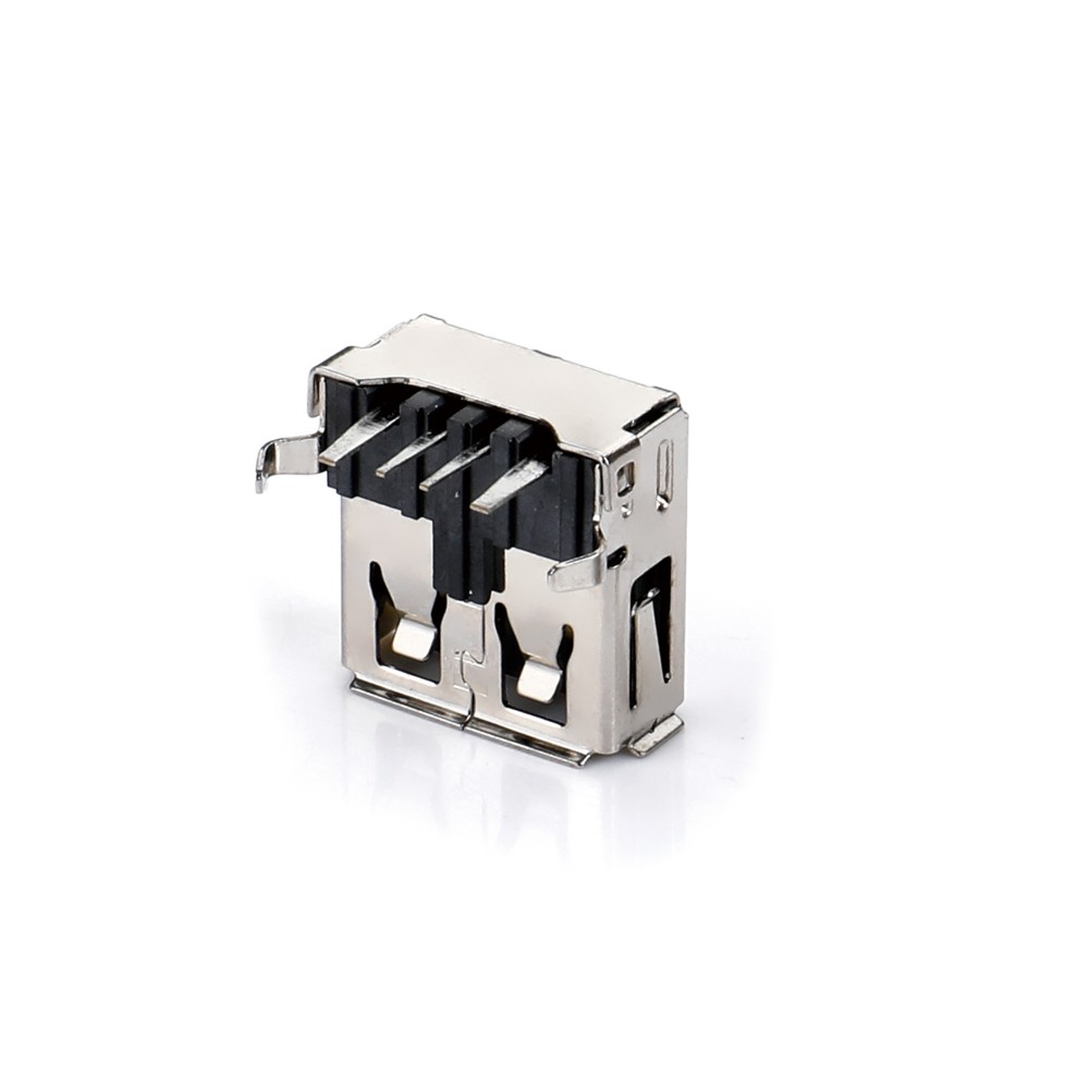 01AR-1598   USB 2.0 AF DIP 90度插板弯脚大电流(3A&5A)