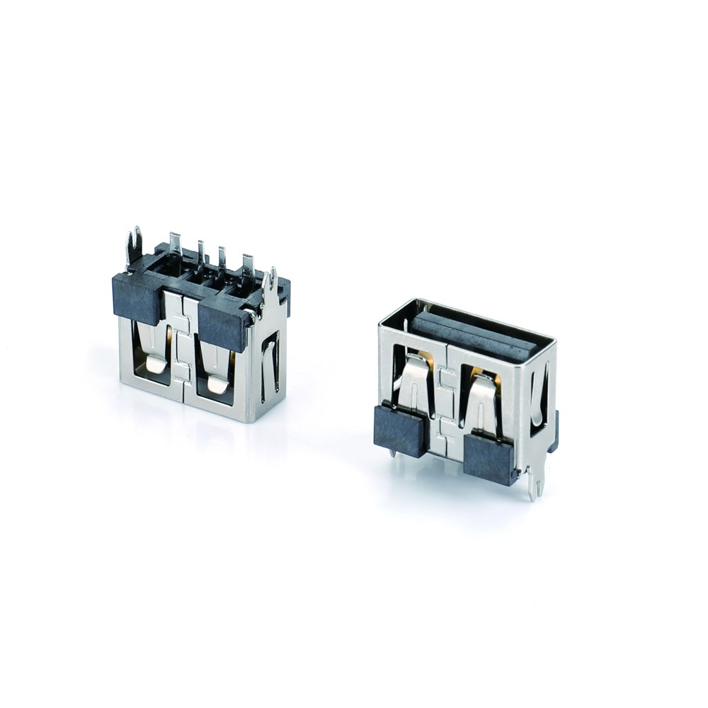 01ASS-1554-N USB AF 180度插板短体10.0鱼叉脚无卷边 大电流(3A)