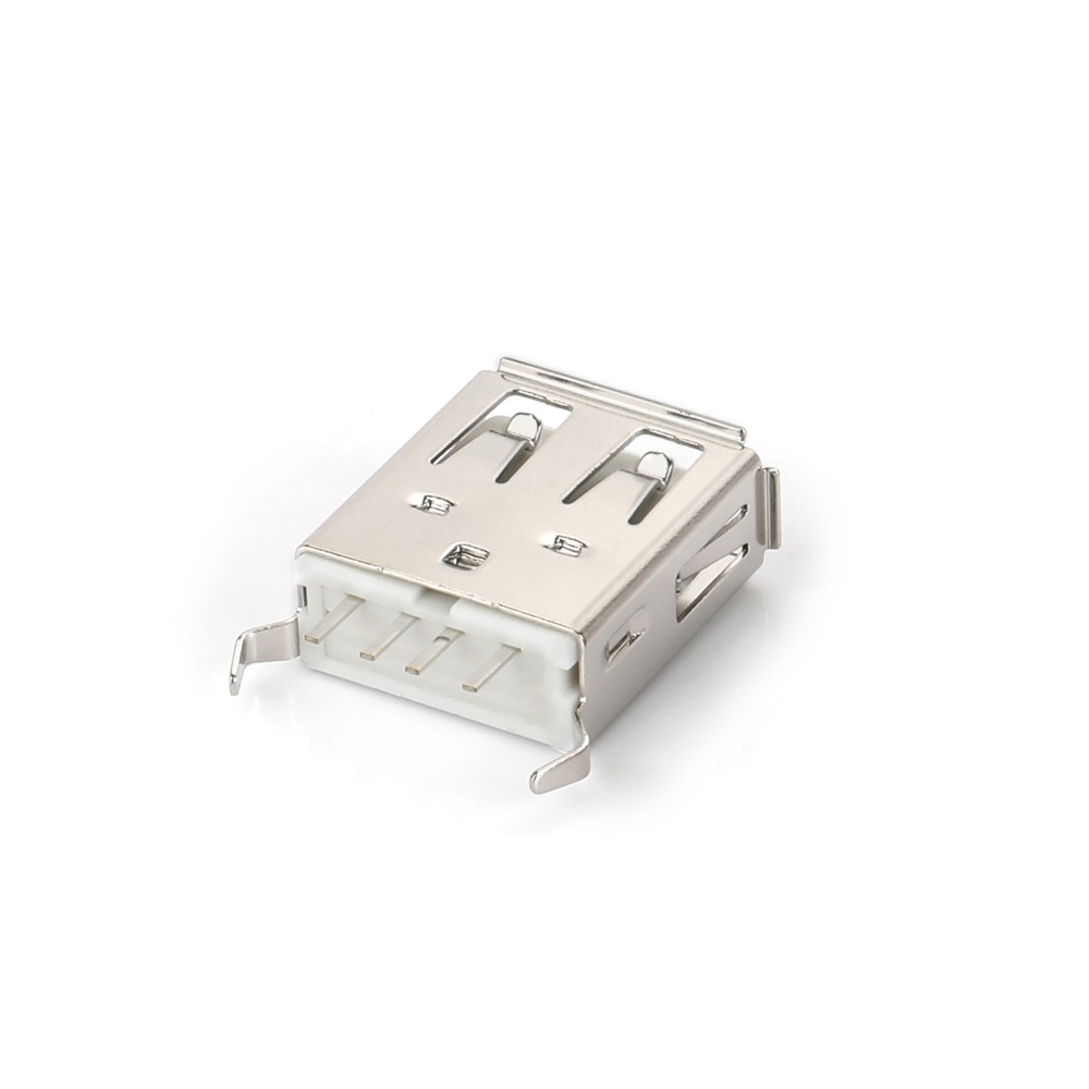 01AS-0102 USB AF 180度插板弯脚有卷边黄铜端子（常规包装）