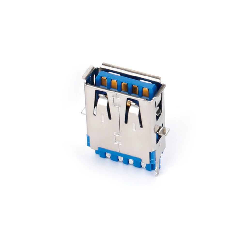 05AH-5216 USB3.0 AF 180度焊线式F款有卷边带挡位耳朵 L18.65