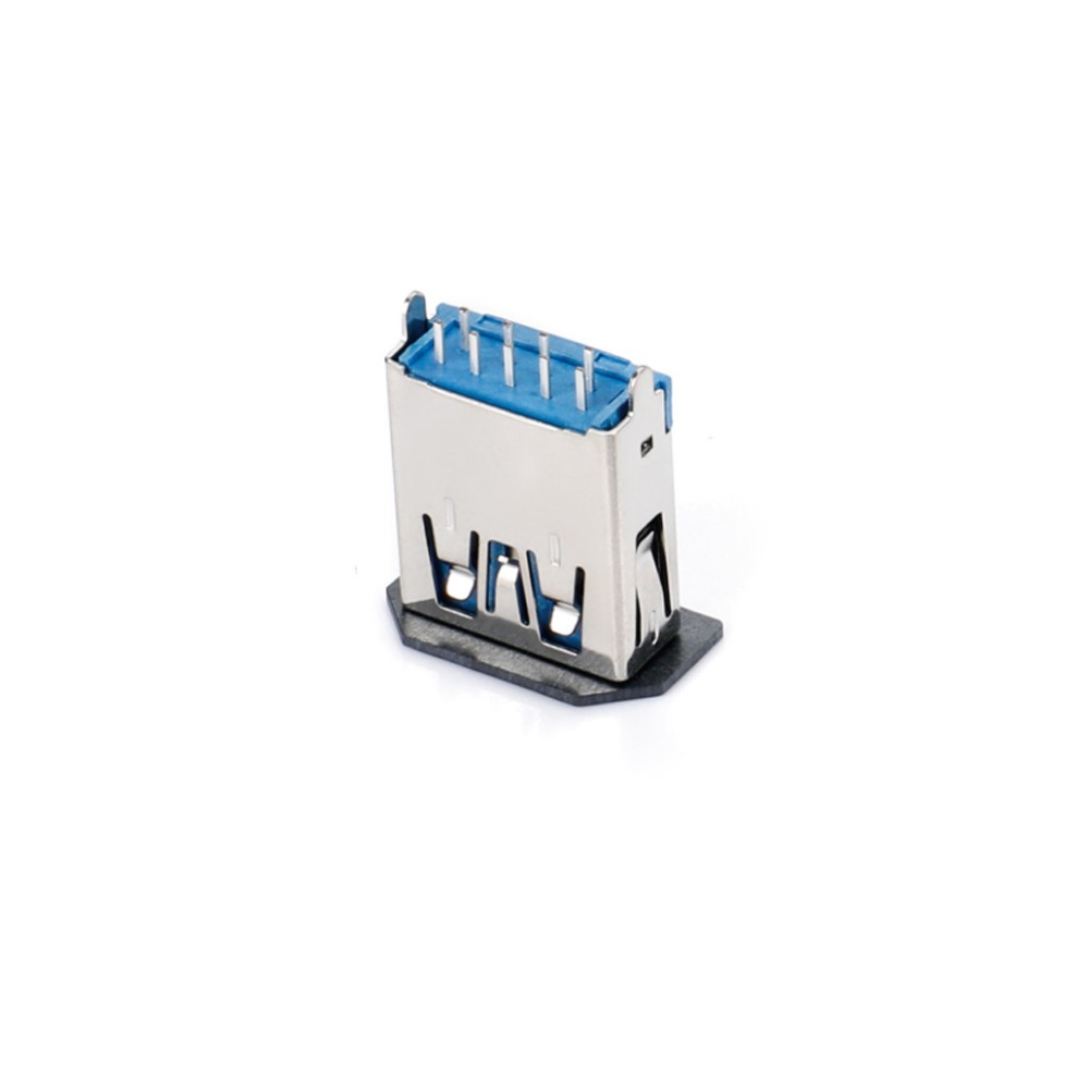 05AS-5224-N USB3.0 AF 180度DIP短直脚无卷边加防尘盖 L15.0 端子外露2.0