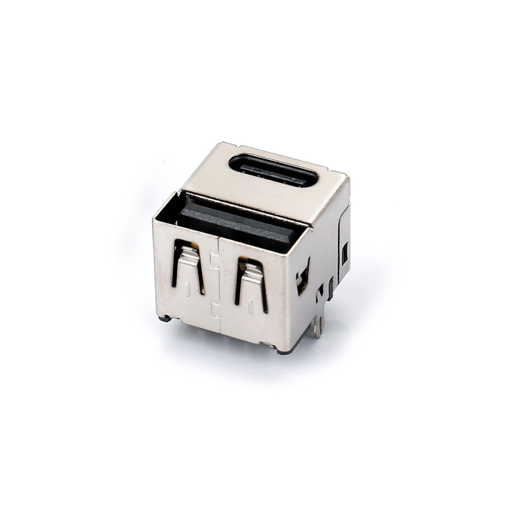 0714S-7407  TYPE CF 14P + USB 2.0 AF 单面二合一 180度B款