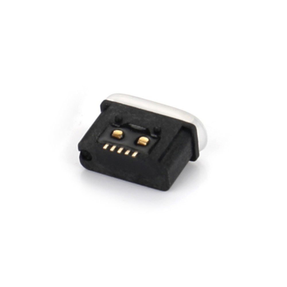 04OT-1606-WP   Micro USB  5F 板上SMT AB型 全贴 无耳有柱 胶芯反向 带防水圈 防水IP67