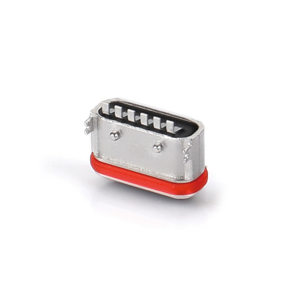 0706T-3627-WP TYPE CF 6P 板上SMT后两脚插板带柱L5.7 舌片外露 防水IP-X7