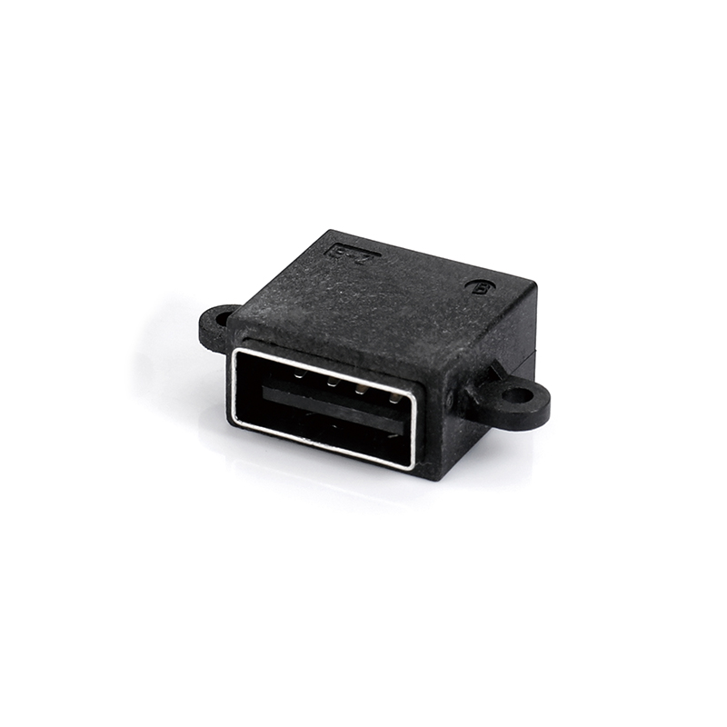 01AC-1629-WPF USB AF 反向沉板3.0 卧式防水IPX6 配防水圈(带铁壳脚)