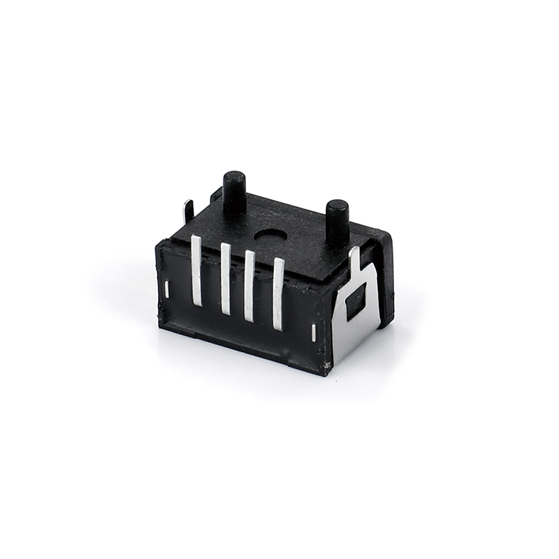 01AR-1619-WPF USB AF 90-degree DIP Large Positioning Column Forward Circuit Horizontal Waterproof IPX8 with Waterproof Ring Plate Two-legged DIP (with iron shell)