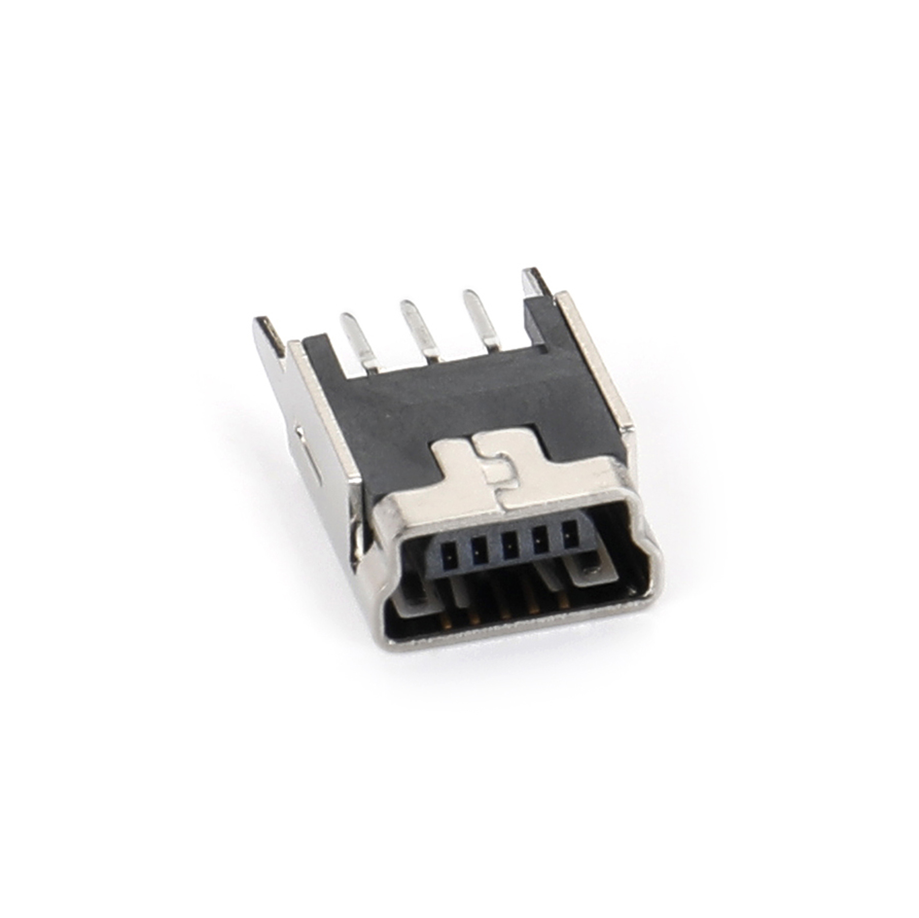 02BS-1101 MINI USB 5F 180 degree DIP B type two pin plug-in board with straight pointed feet